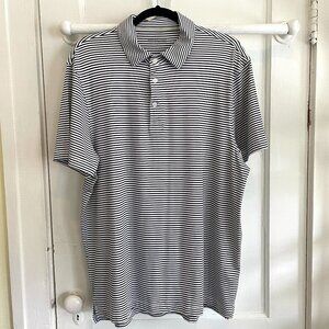 Men's J Crew Performance Polo | Navy and White Striped | Size XL | NWOT